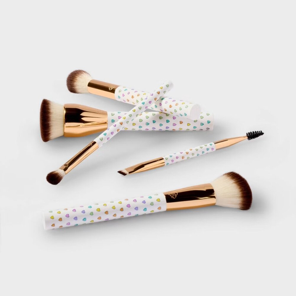 Roller Rabbit x Target Disco Hearts Makeup Brush Set NIB - Picture 10 of 11